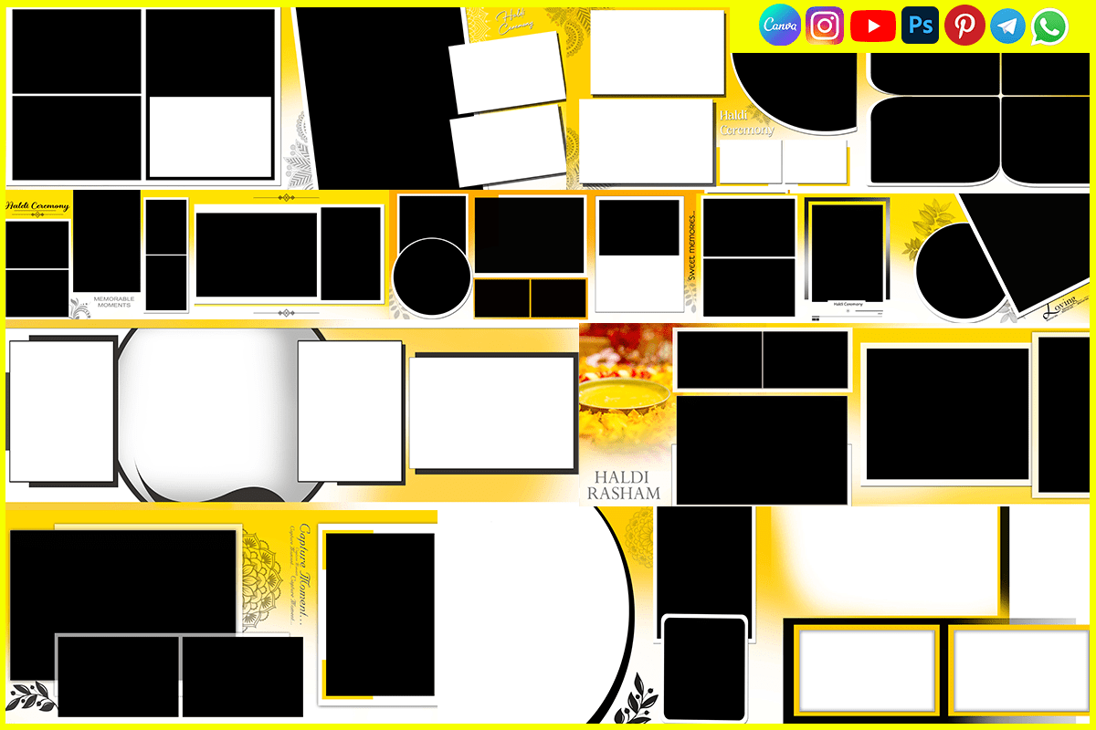 Free PSD Download for Haldi Wedding Album Layouts