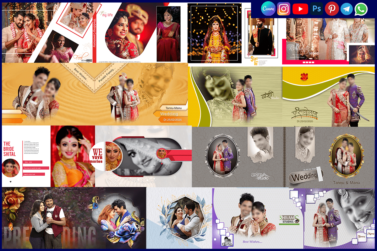 12x36 Karizma Wedding Album Design PSD Templates Free Download