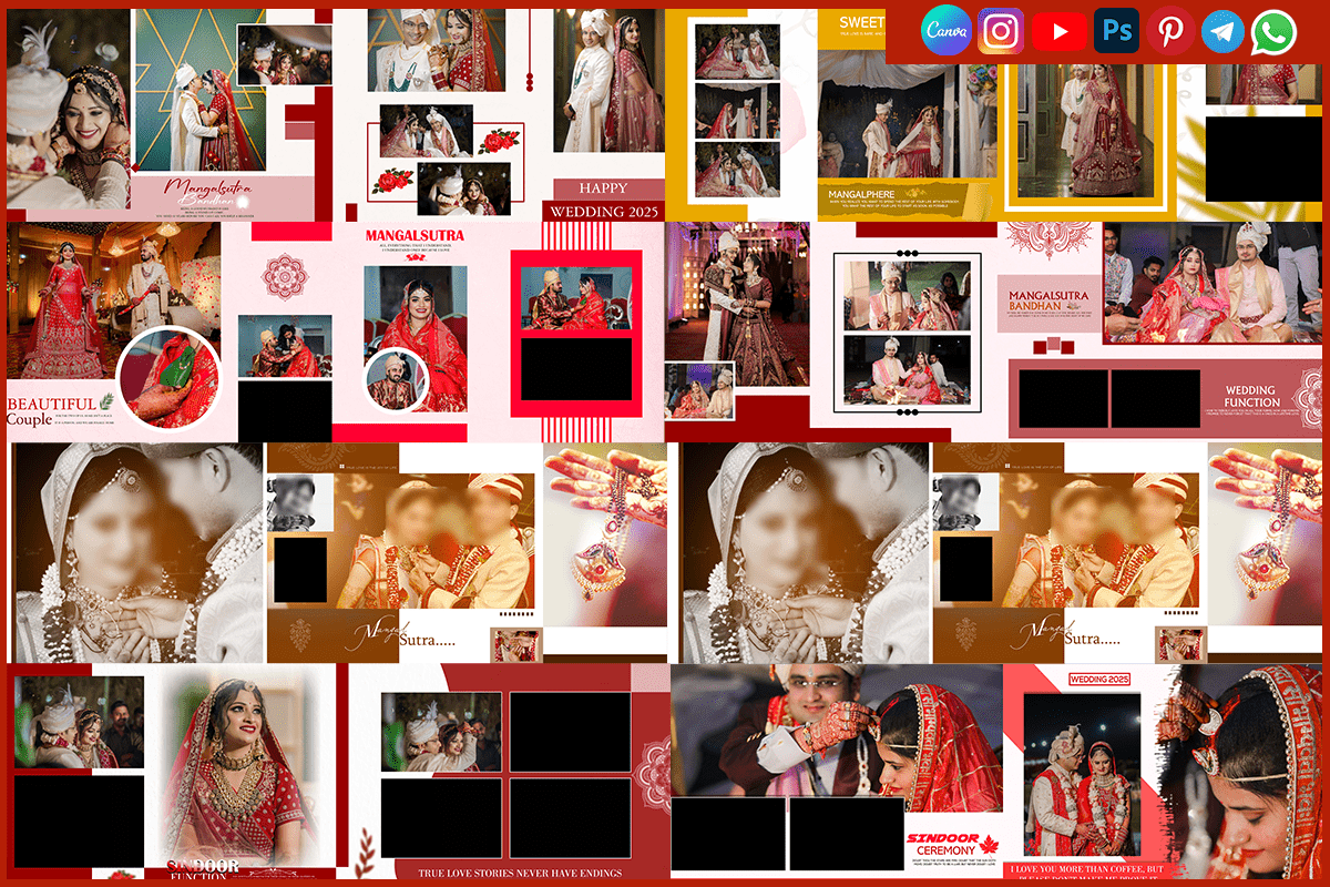 12x36 Mangalsutra and Sindoor Album Design PSD Templates Free Download