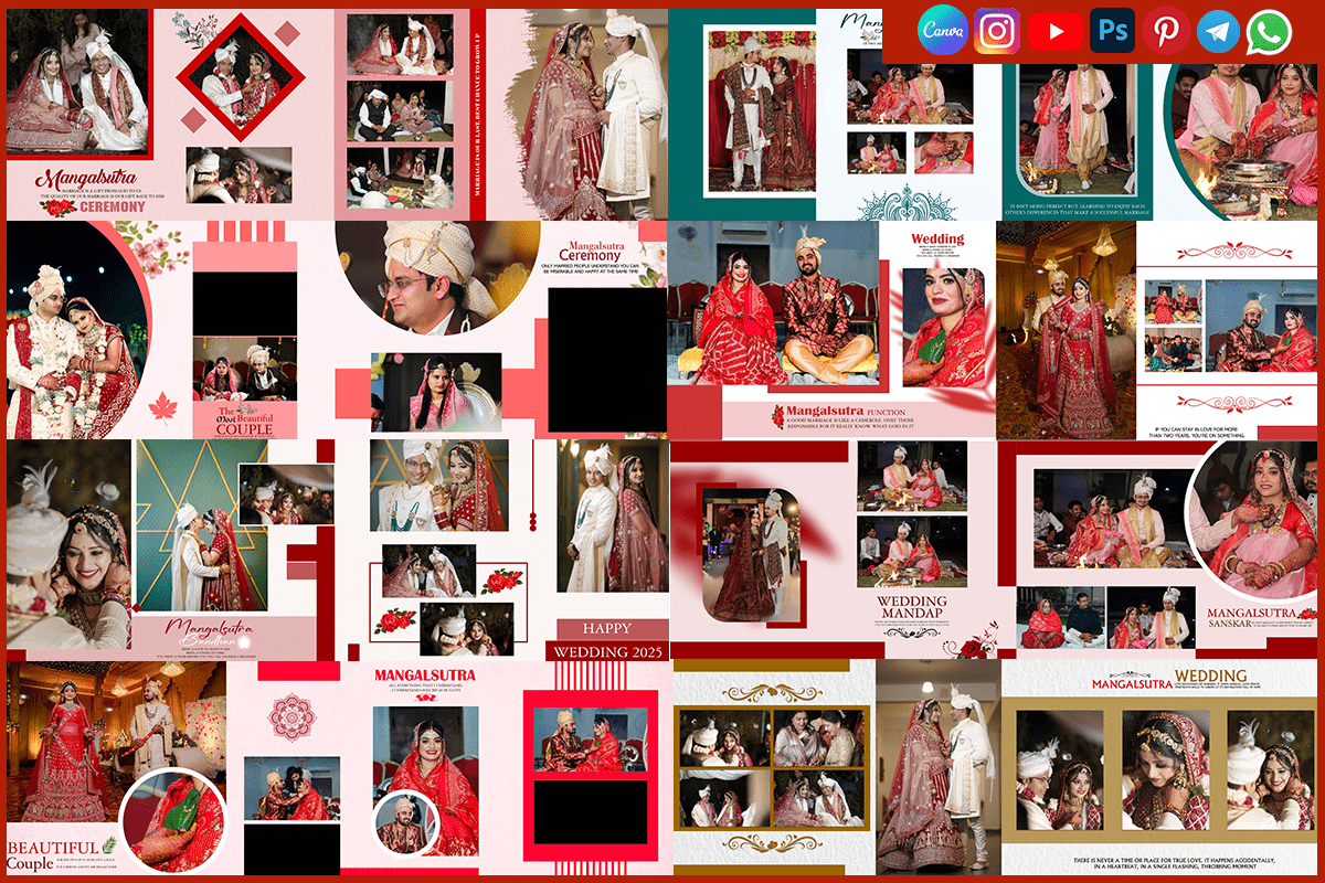 Free 12x36 Mangalsutra PSD Album Designs – Editable Wedding Templates