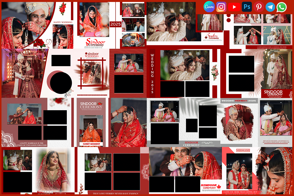 Download 12x36 Sindoor Album Design PSD Templates – Traditional & Elegant Layouts