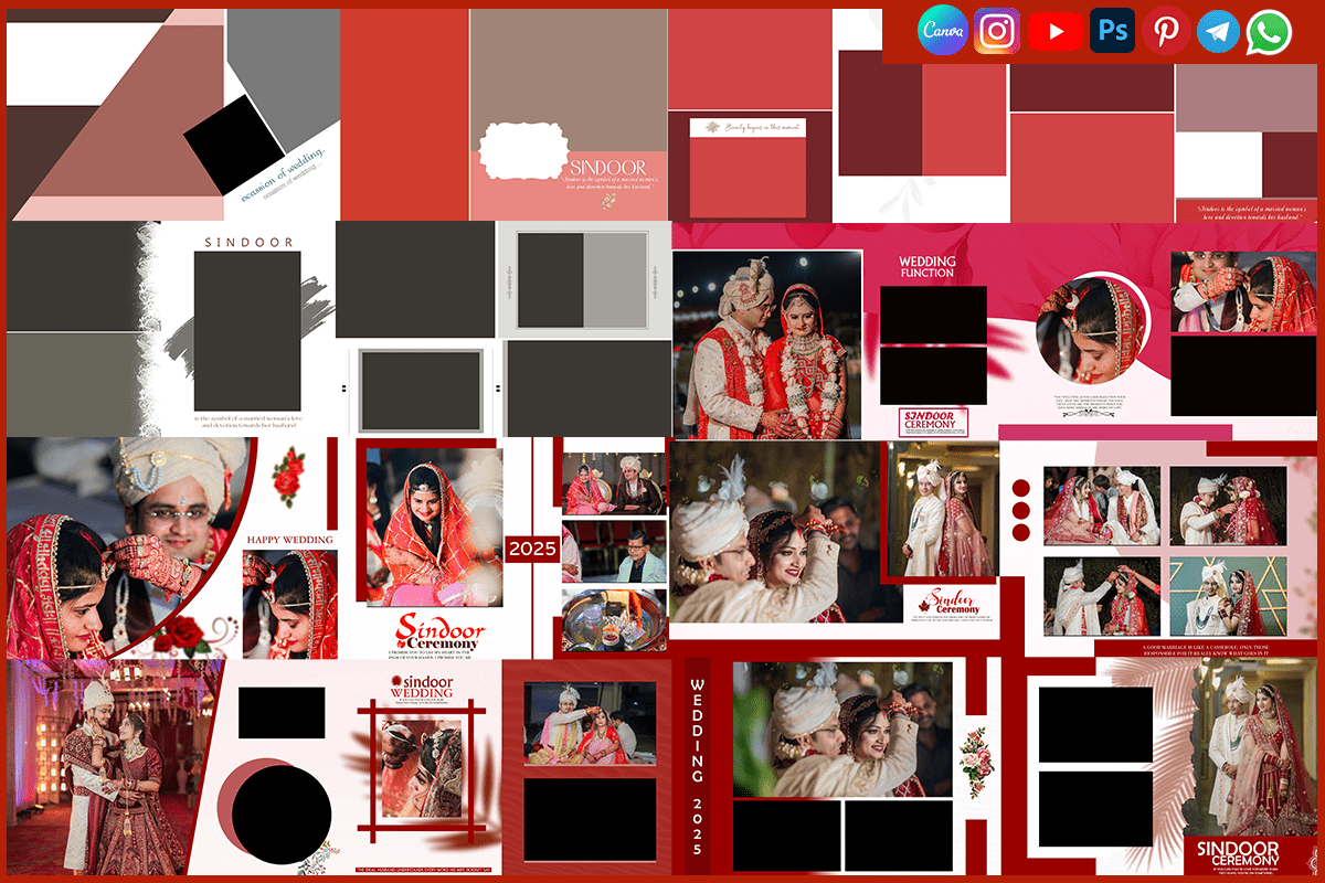 Latest 12x36 Sindoor PSD Album Designs – Easy to Customize