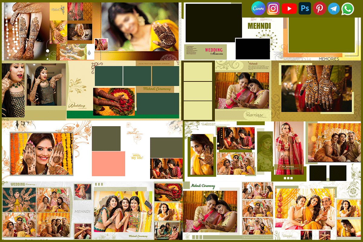 Bridal Mehndi Album Design PSD Templates – Free Download