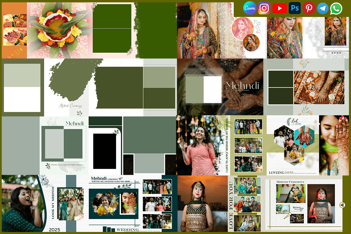Mehndi Ceremony Album PSD Download – Editable & Easy to Use