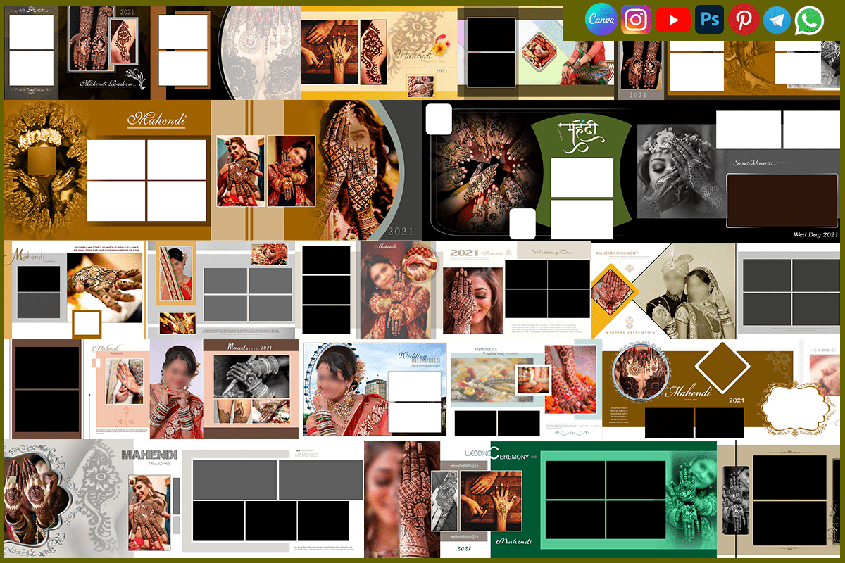 Mehndi Album Design PSD Free Download – 2025 Latest Templates