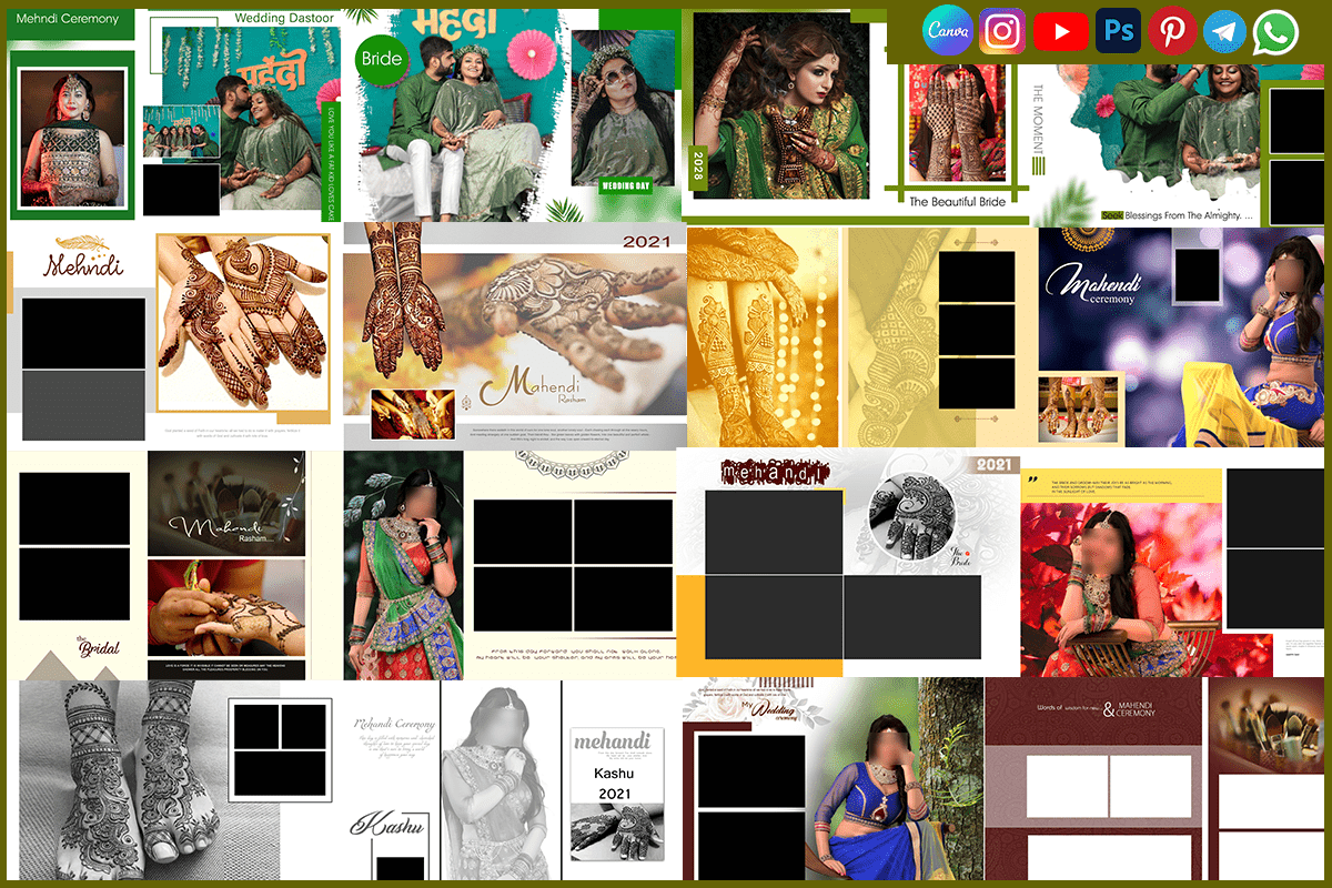 Mehndi Ceremony Album PSD Download – Editable & Easy to Use
