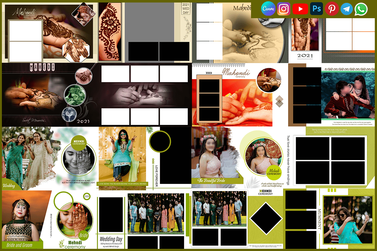 Mehndi Function Album PSD – Download Karizma Style Templates