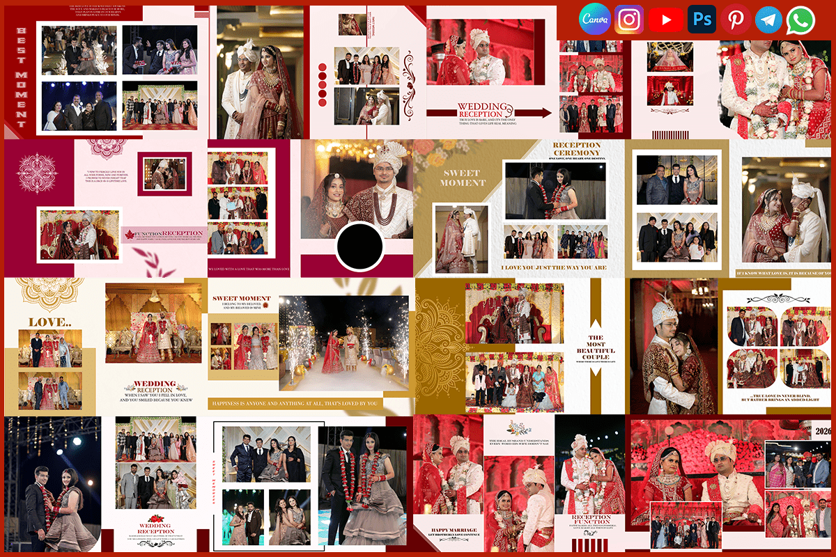 Stylish Wedding Reception Album PSD Design Templates Download