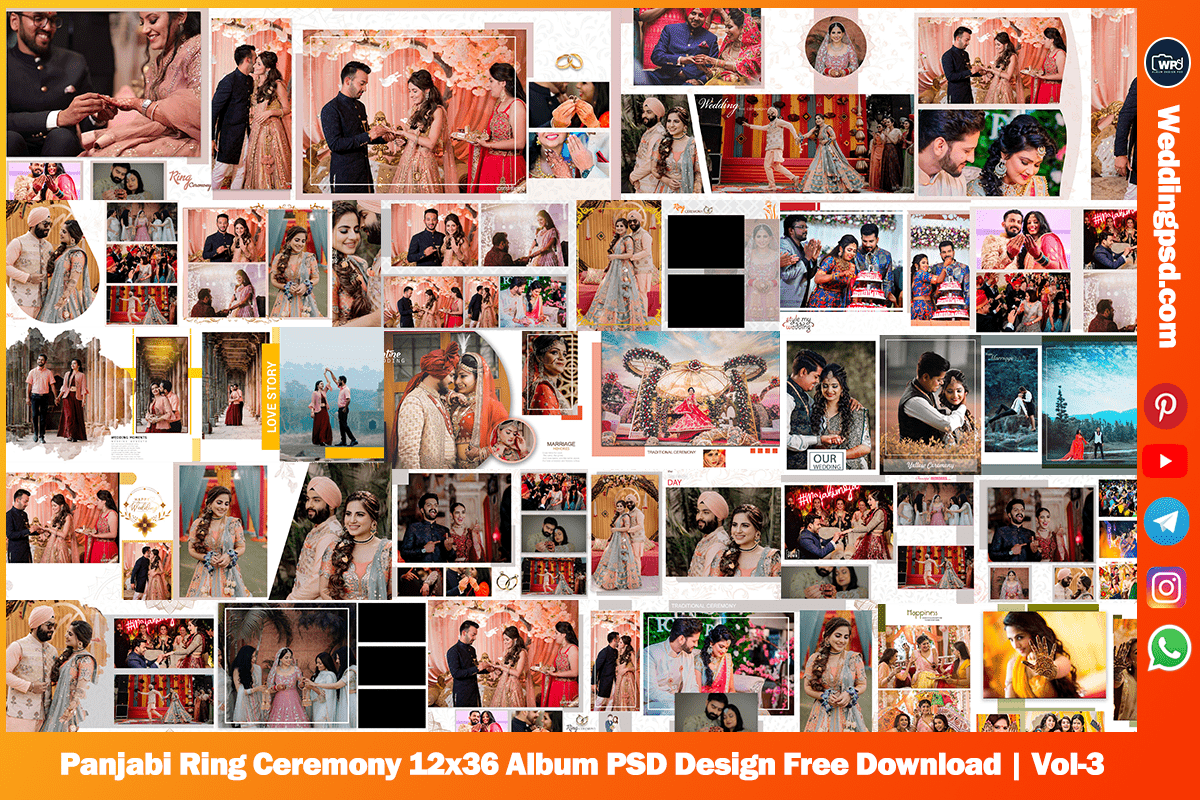 Panjabi Ring Ceremony 12x36 Album PSD Design Free Download