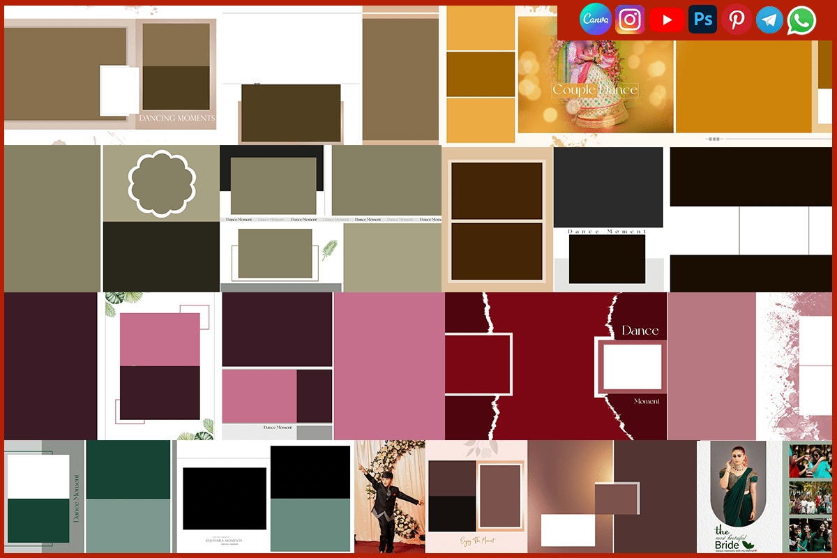 Creative Wedding Dance Moments Photo Album PSD 12x36 Templates Free Download