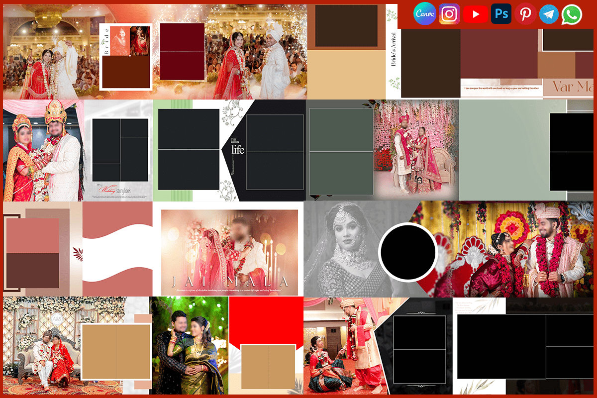 Varmala Wedding Album Design PSD Download – Celebrate the Moment Two Hearts Unite