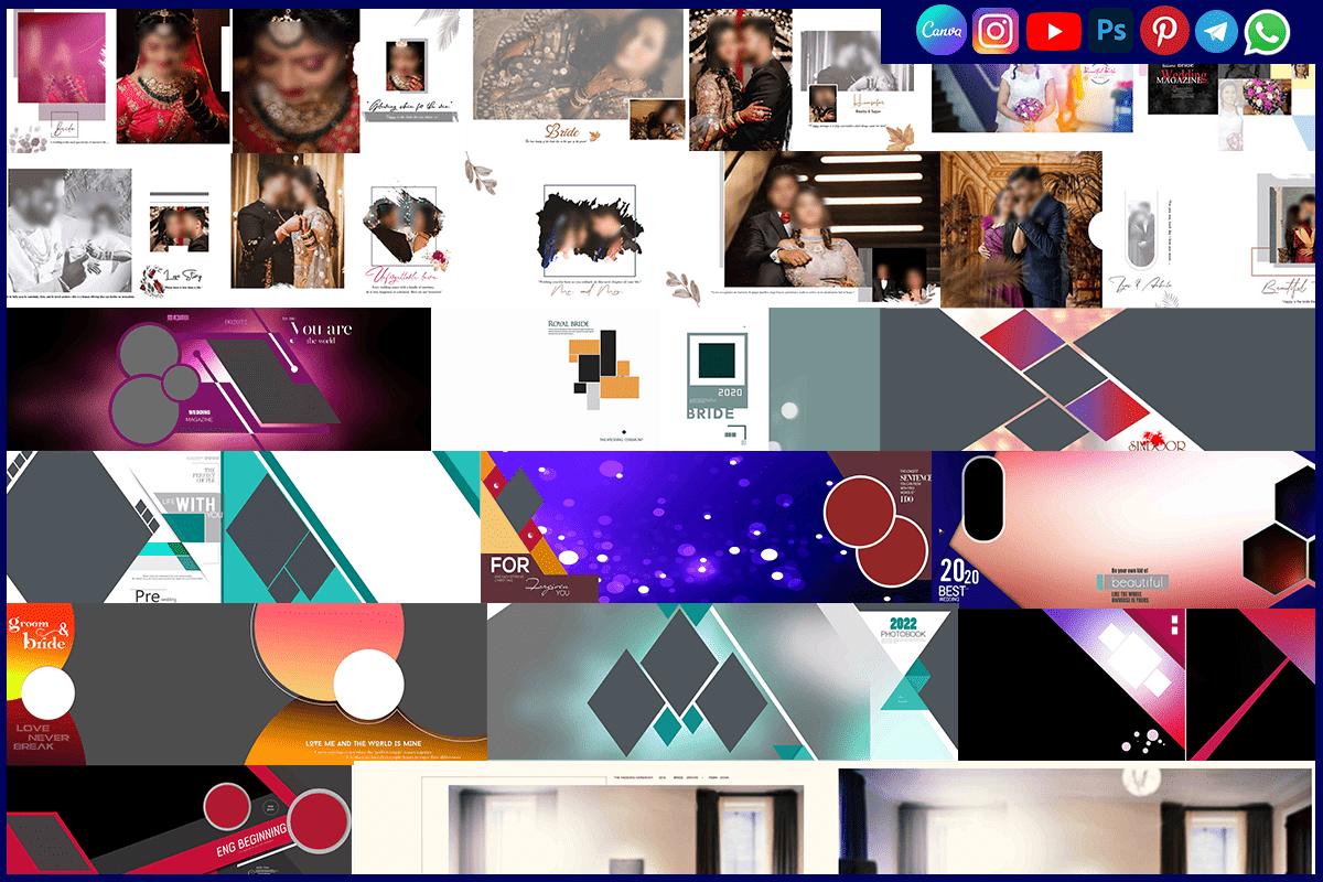 Beautiful Bride Wedding Album Design PSD Templates Download Now