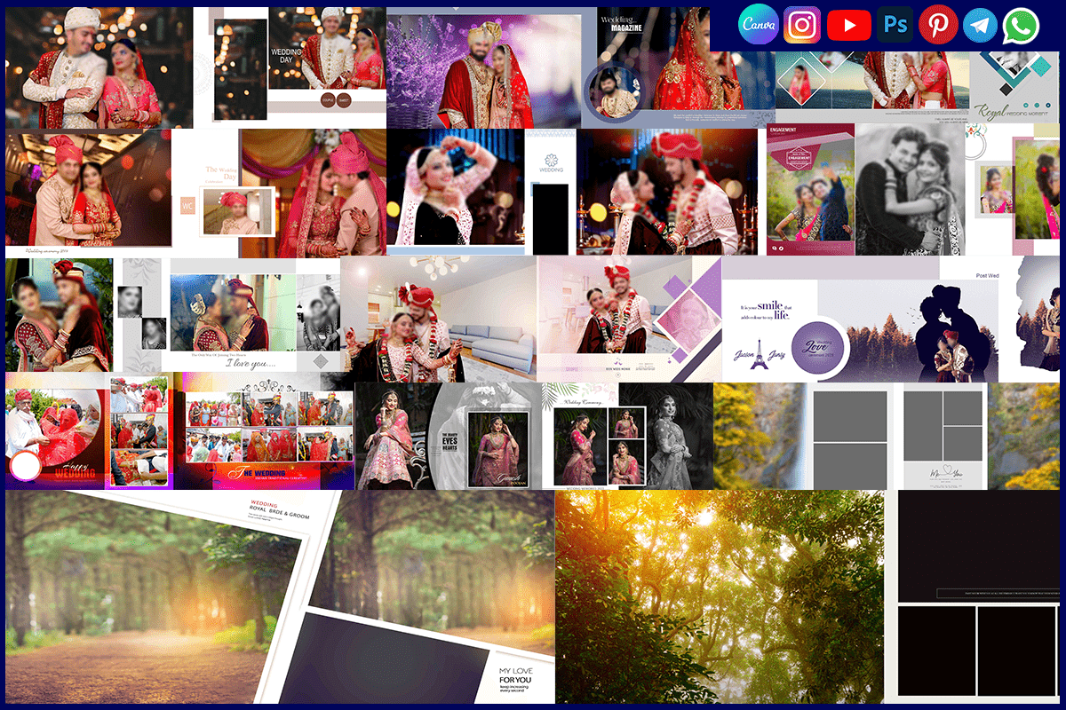 Wedding Day Album Design PSD 12x36 Sheet Free Download