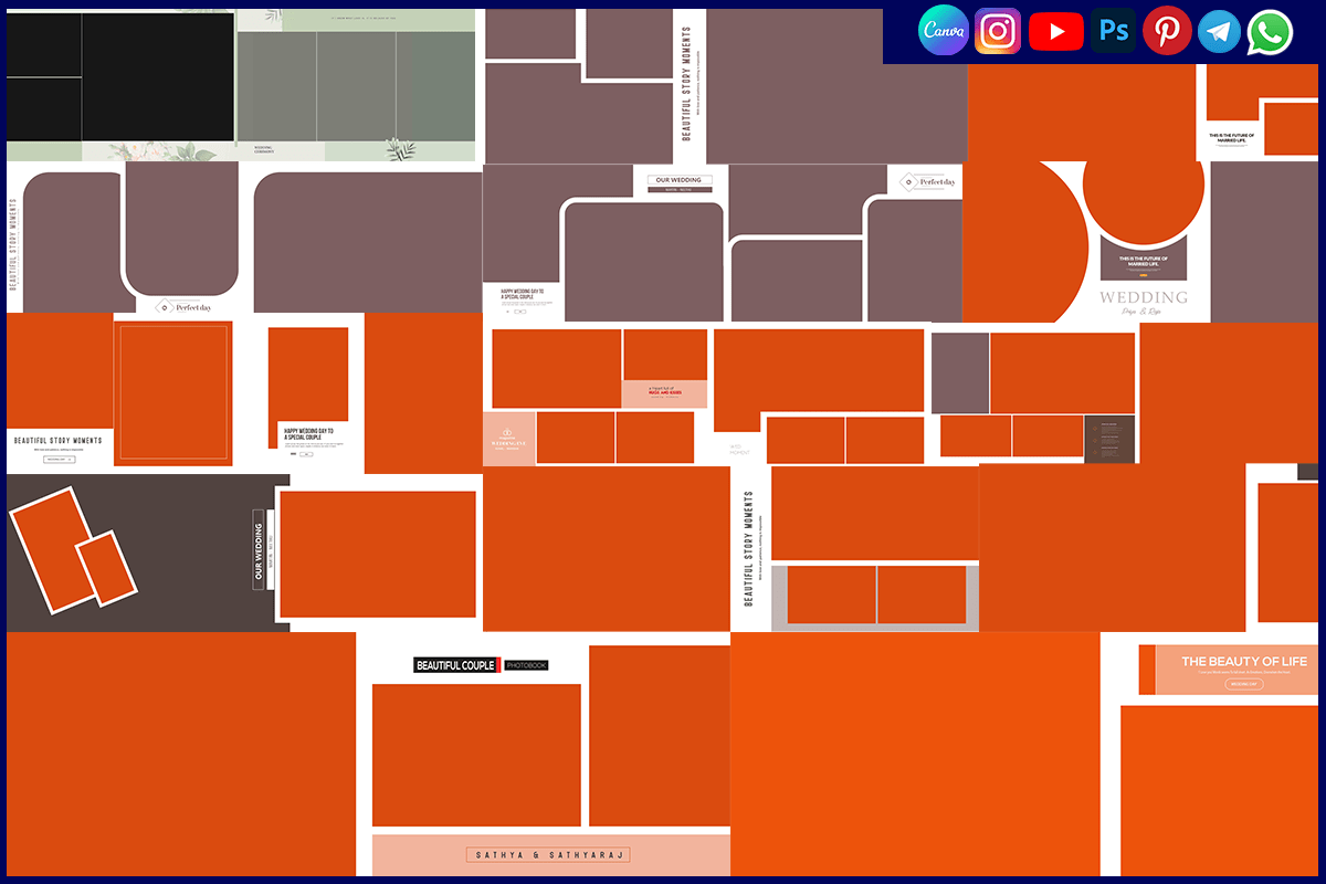 Creative Wedding Moments Photo Album PSD 12x36 Sheet Free Download