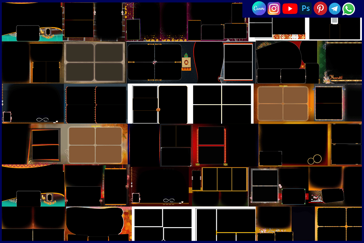 Creative Golden Moments PSD Design Templates for Wedding Album