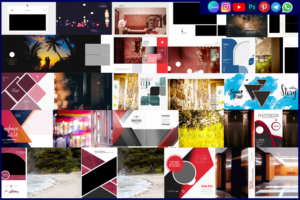 The Pre Wedding Story Photobook Album Design 12x36 PSD Download