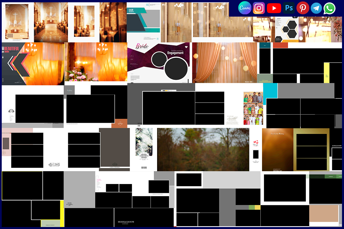 Christian Wedding Album Design PSD 12x36 Templates Download