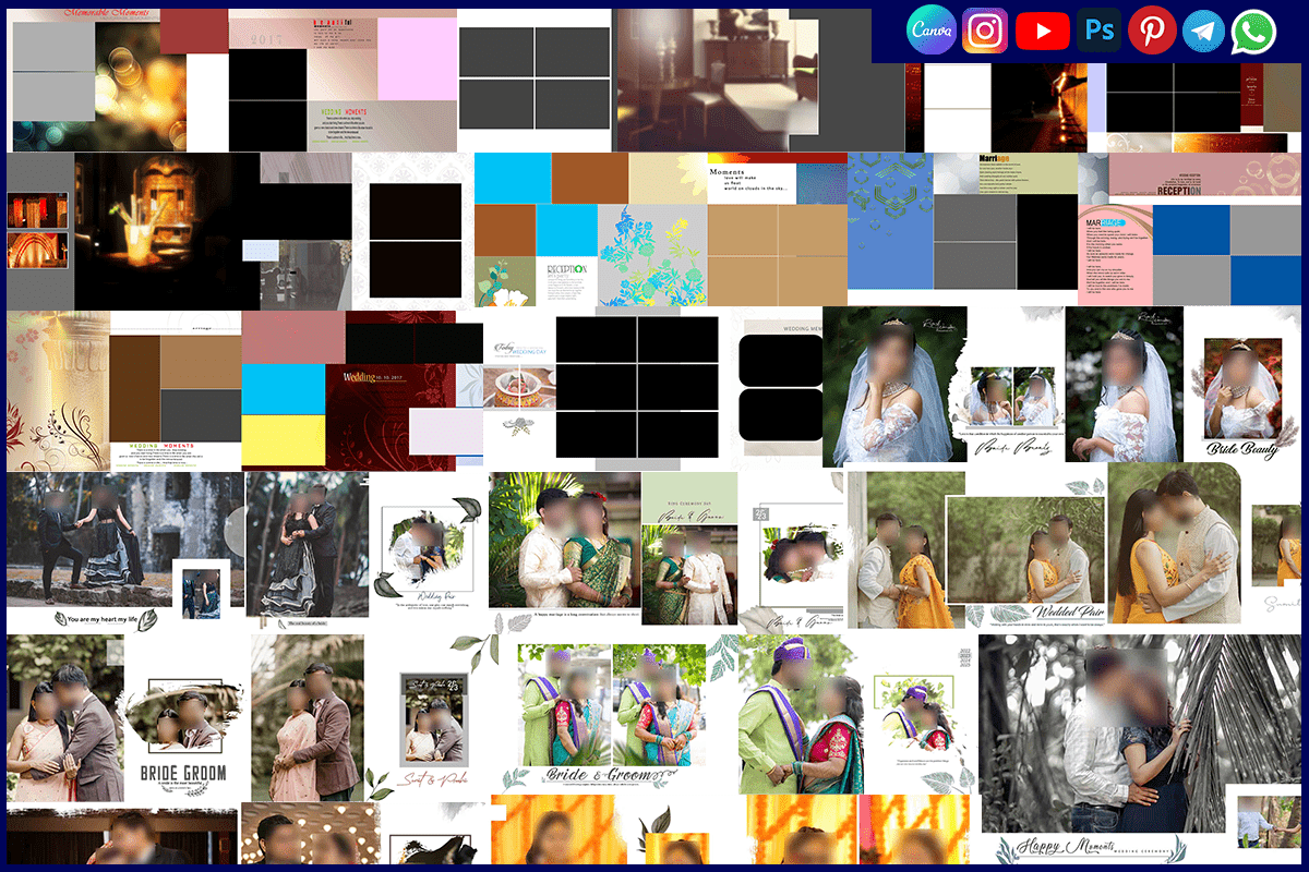 Free Wedding Moment Album PSD 12x36 Design Sheet Download