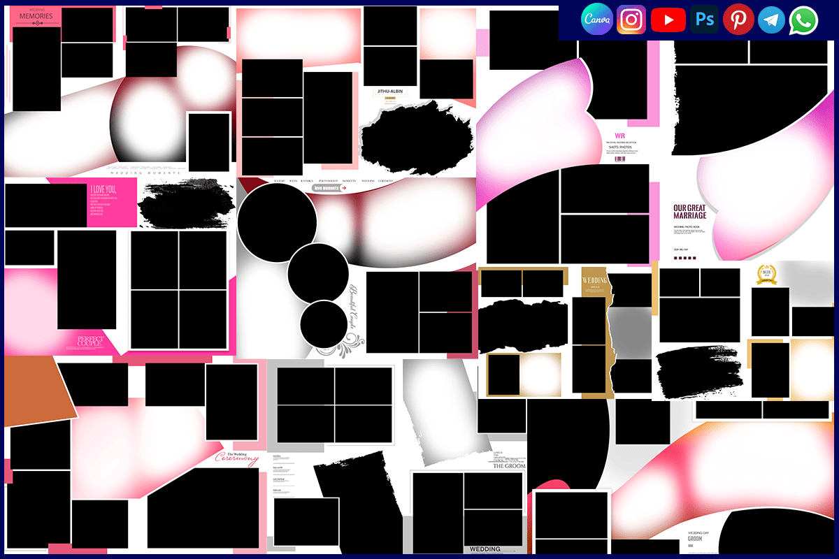 High Resolution 18x24 Wedding Album Design PSD Templates Download