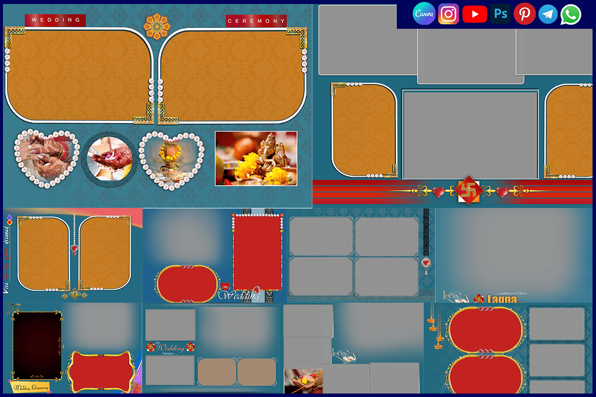 12x18 Lagan Vidhi Album Design PSD Templates Free Download