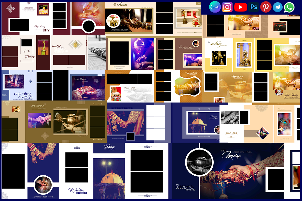 12x36 Hast Melap Wedding Ceremony Album PSD Templates Download