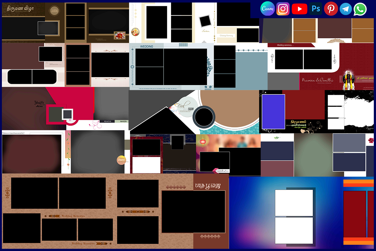 12x36 South Indian Wedding Ceremony Album PSD Templates Free Download