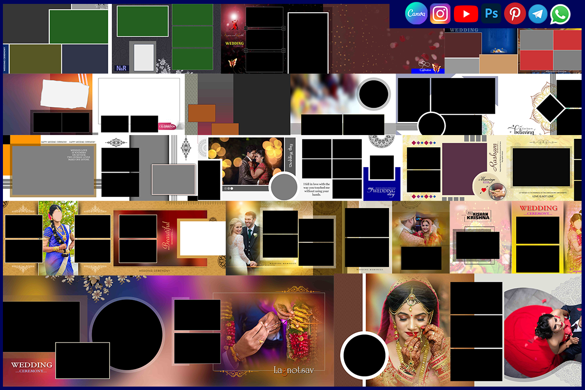 South Indian Wedding Album PSD 12x36 Templates Free Download