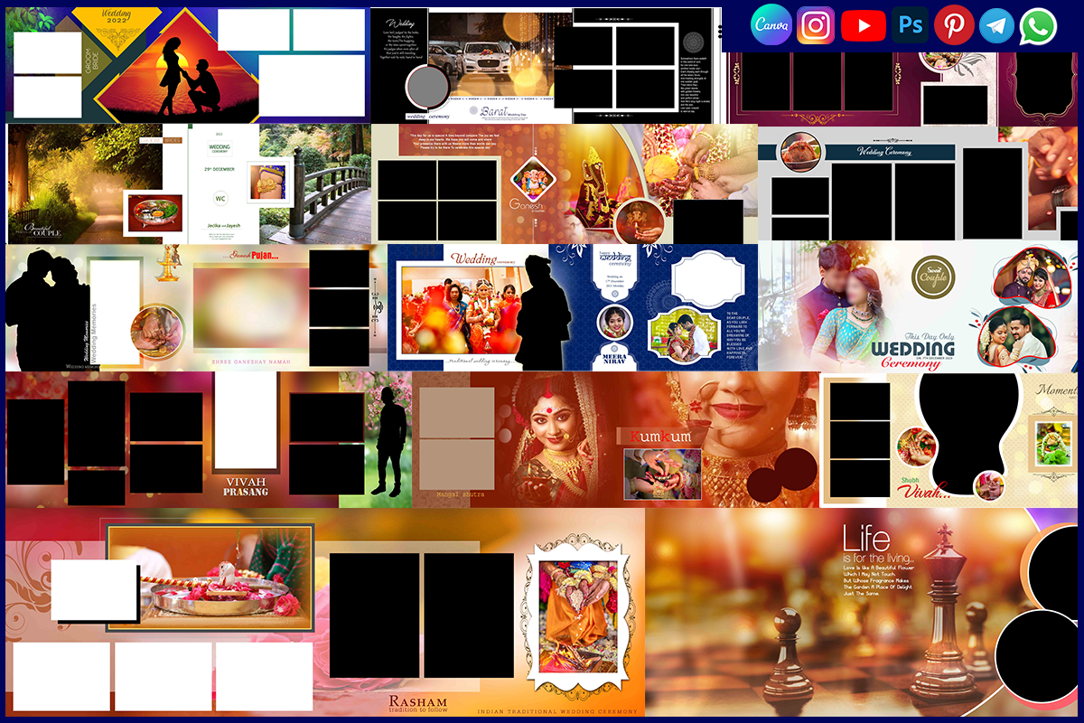 Album PSD 12x36 Free Download for Wedding Album Designer