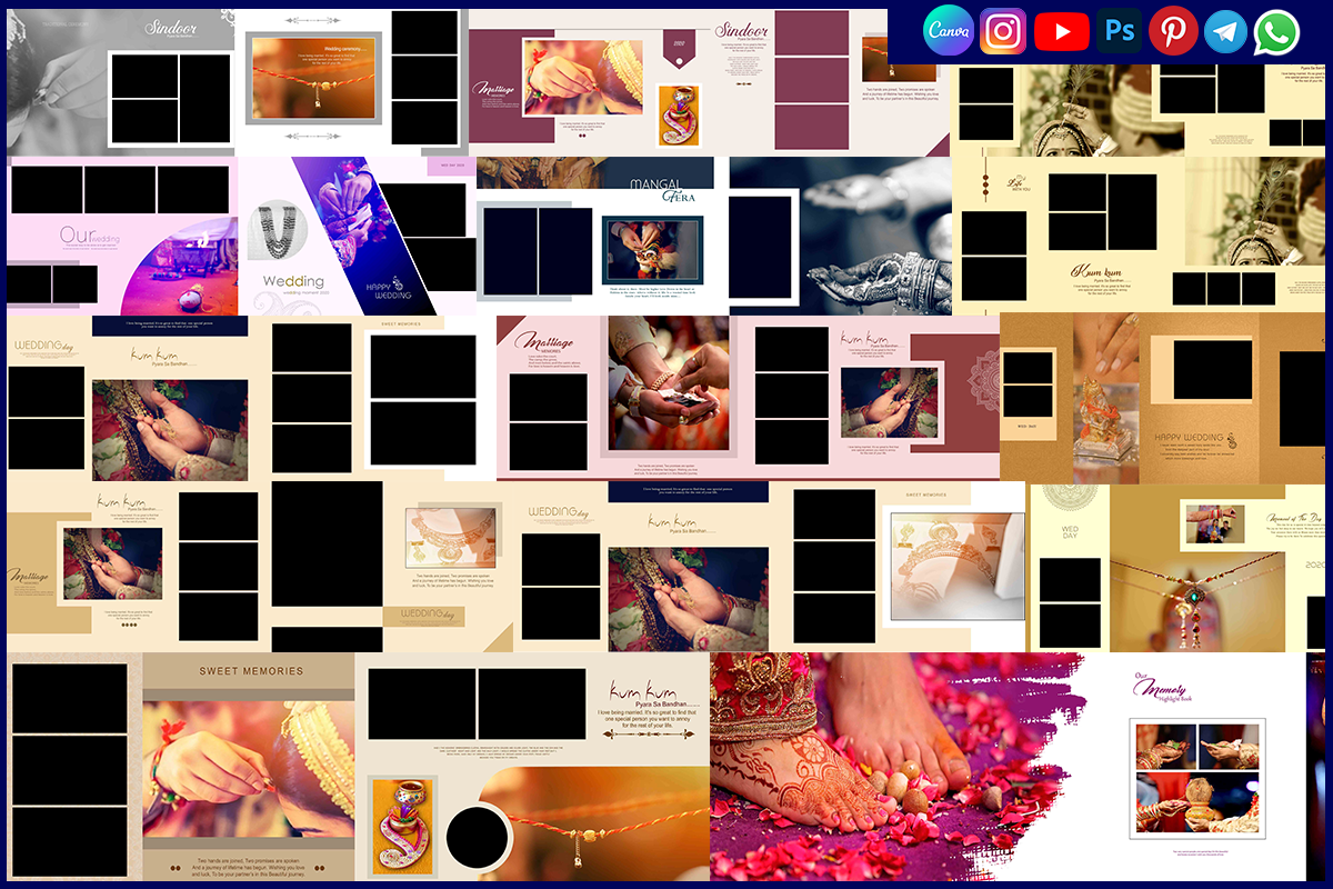 Sindoor Album Mangalsutra Album PSD 12x36 Templates Download