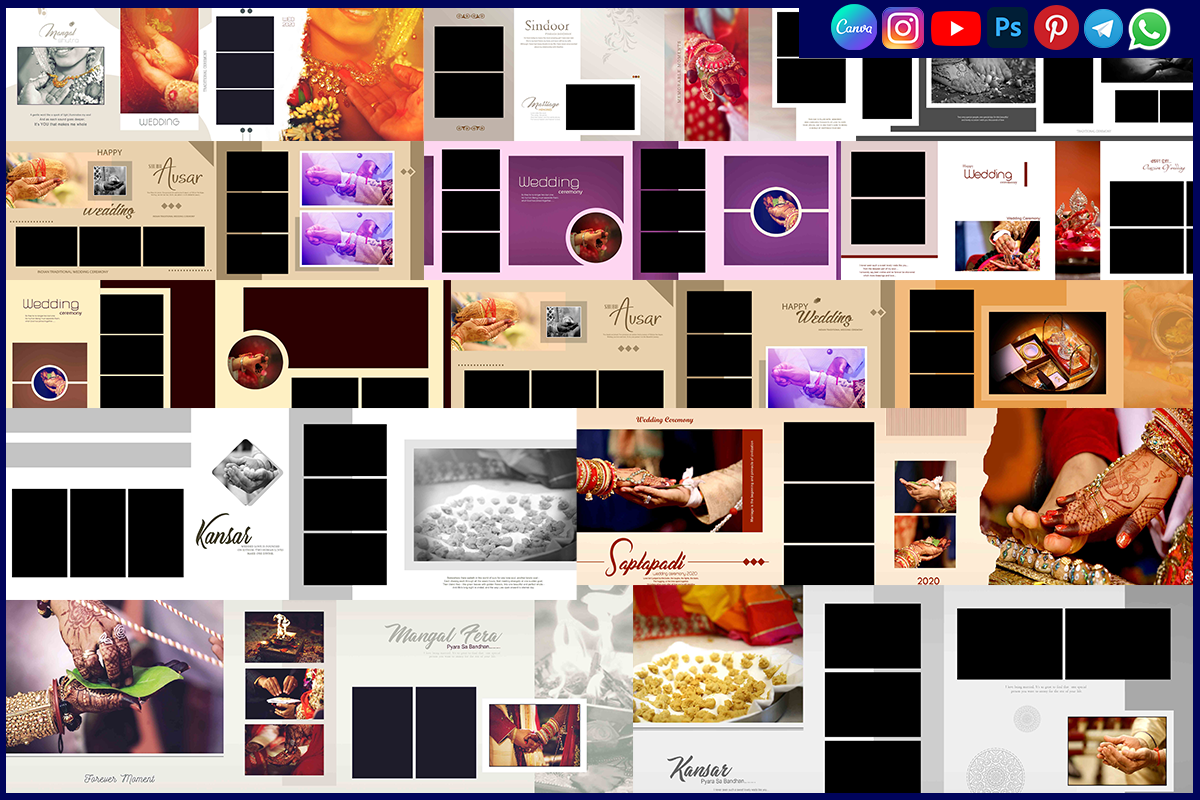 Subh Ausar Wedding Album PSD 12x36 Templates Free Download