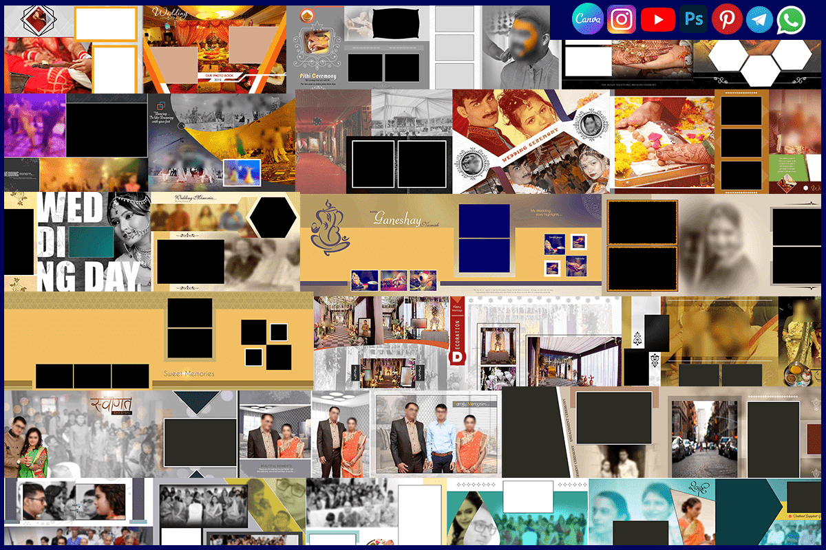 Pithi Ceremony Album Design PSD 12x36 Templates Free Download