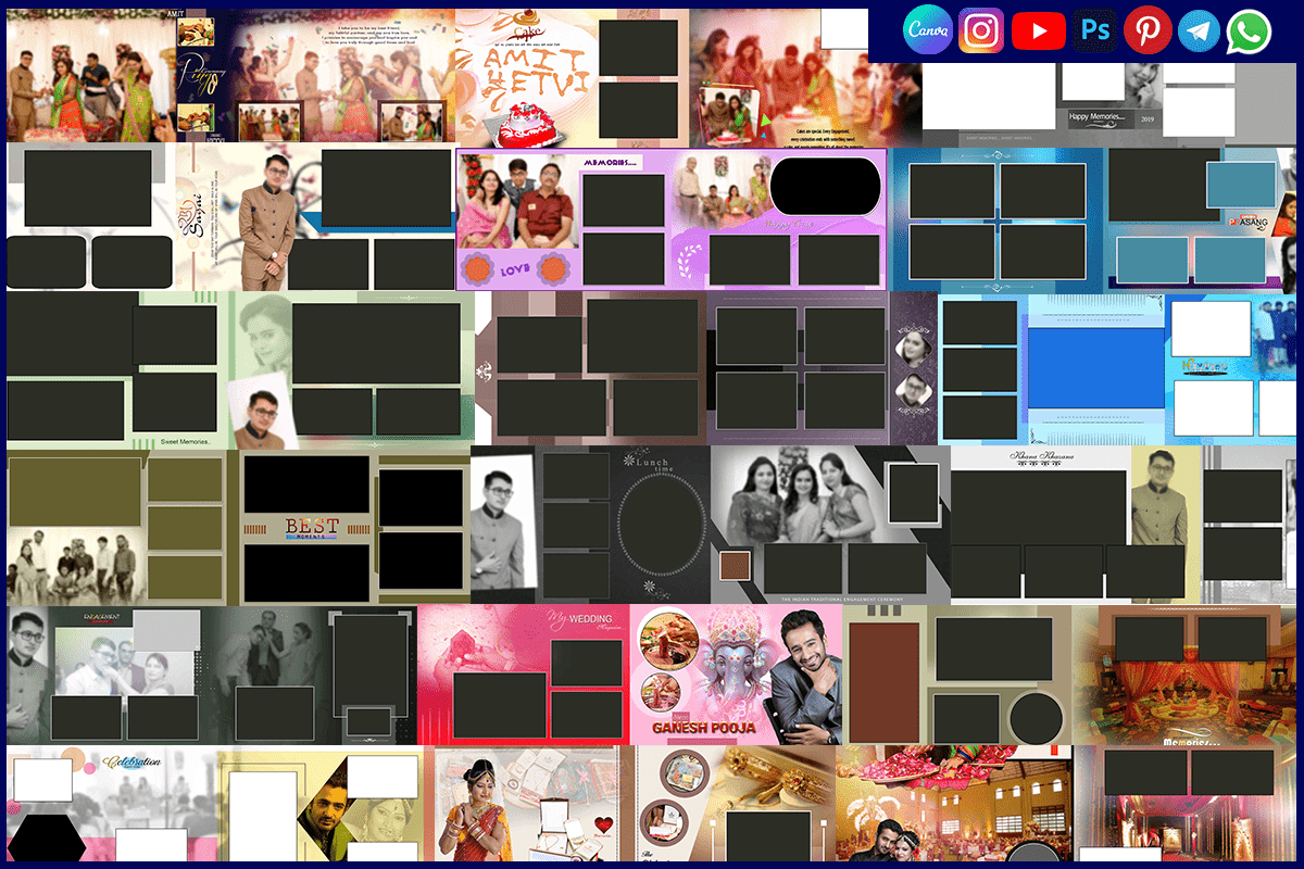 PSD Photo Albums Engagement Album Design PSD 12x36 Free Download