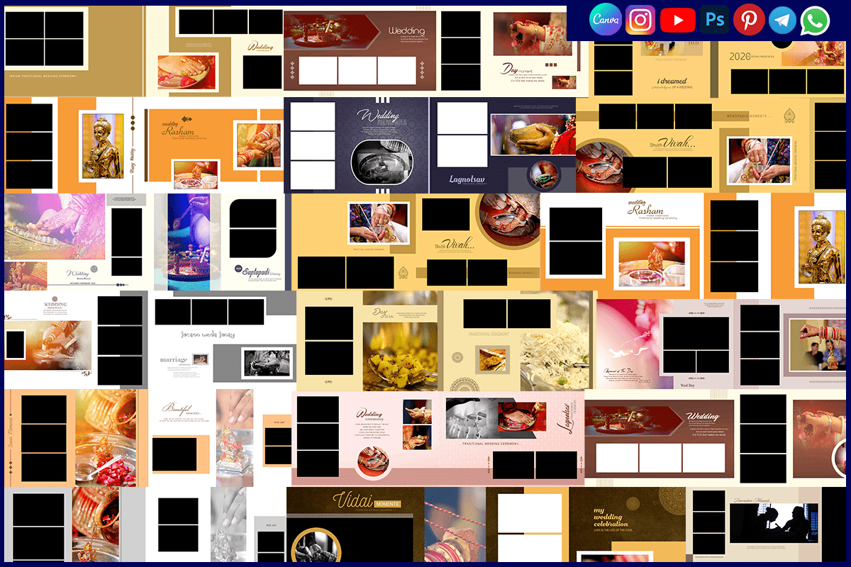 Indian Traditional Wedding Ceremony 12x36 Album PSD Free Download