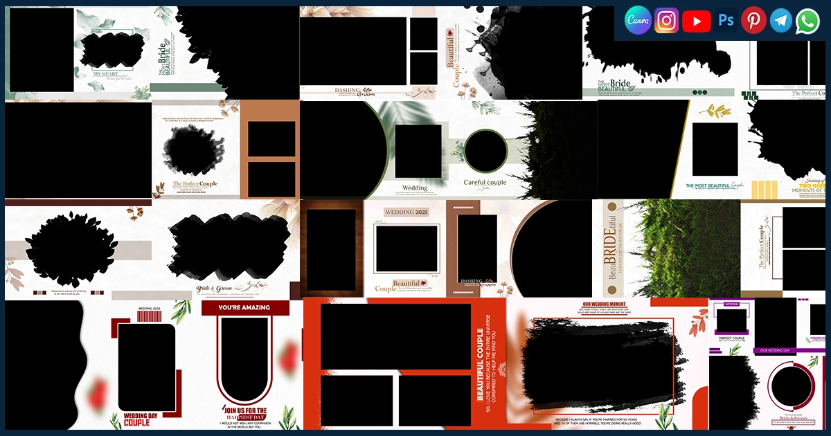 Bride Wedding Album Design PSD 12x36 Templates Free Download