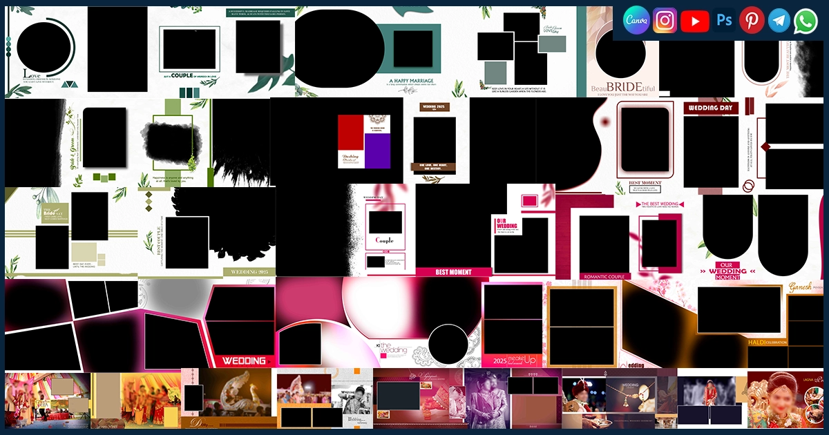 Creative Wedding Album Layout PSD Free Download 2025