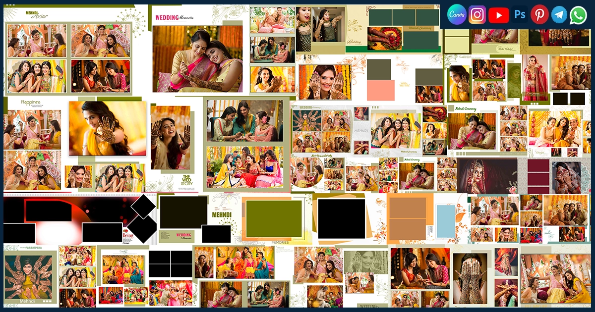 Mehandi PSD 12x36 Design Templates Free Download 2025