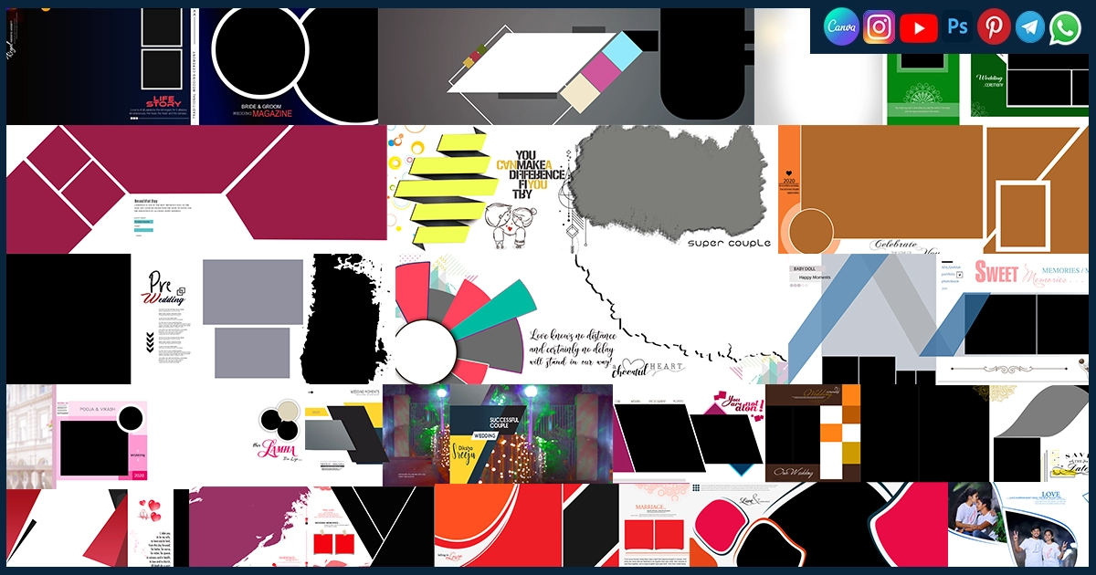 Pre Wedding Magazine Album PSD 12x36 Sheet Free Download