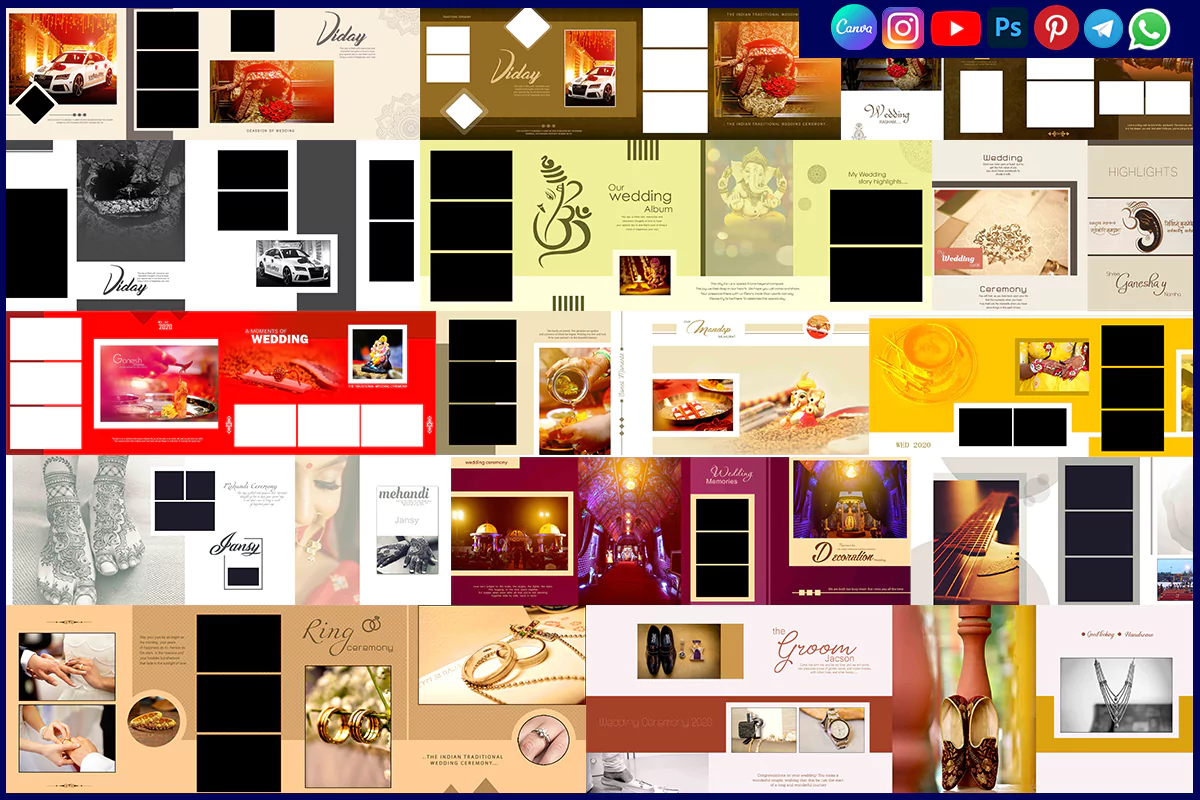 12x36 Wedding Album Templates Psd Free Download