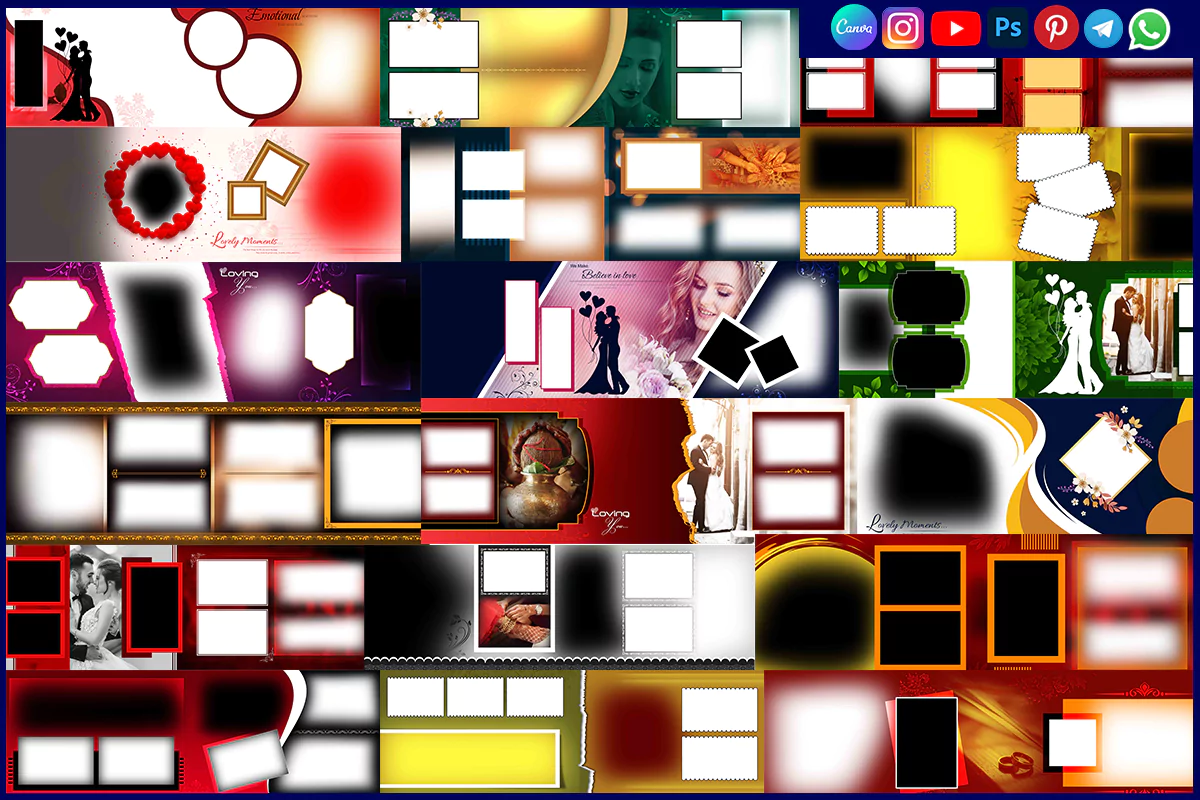 USA Tradition Wedding Album PSD 12x36 Size Download