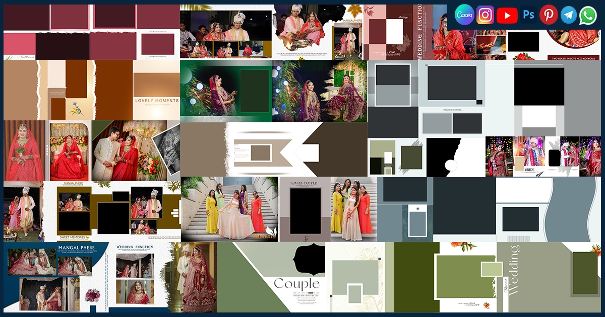 Download Free Wedding Album Design PSD 12x36 Zip