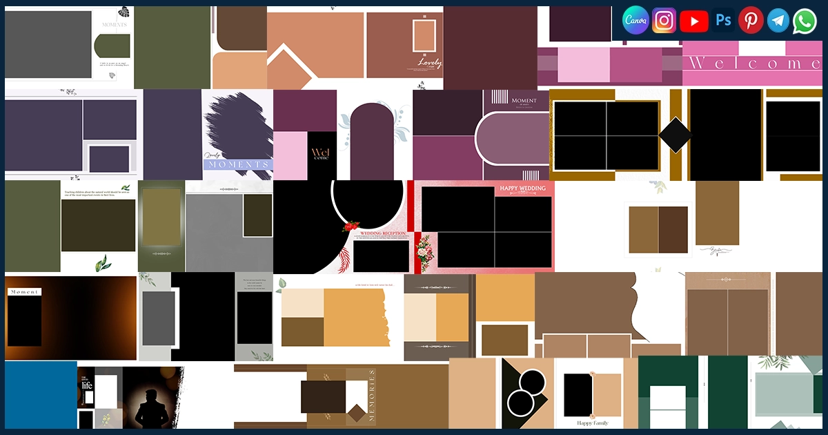 300 DPI High Resolution Quality Wedding Album PSD Free Download