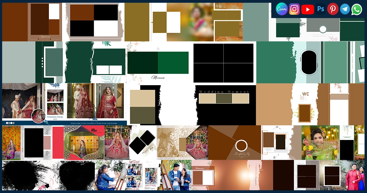 High Quality Floral Wedding Album Templates Free Download