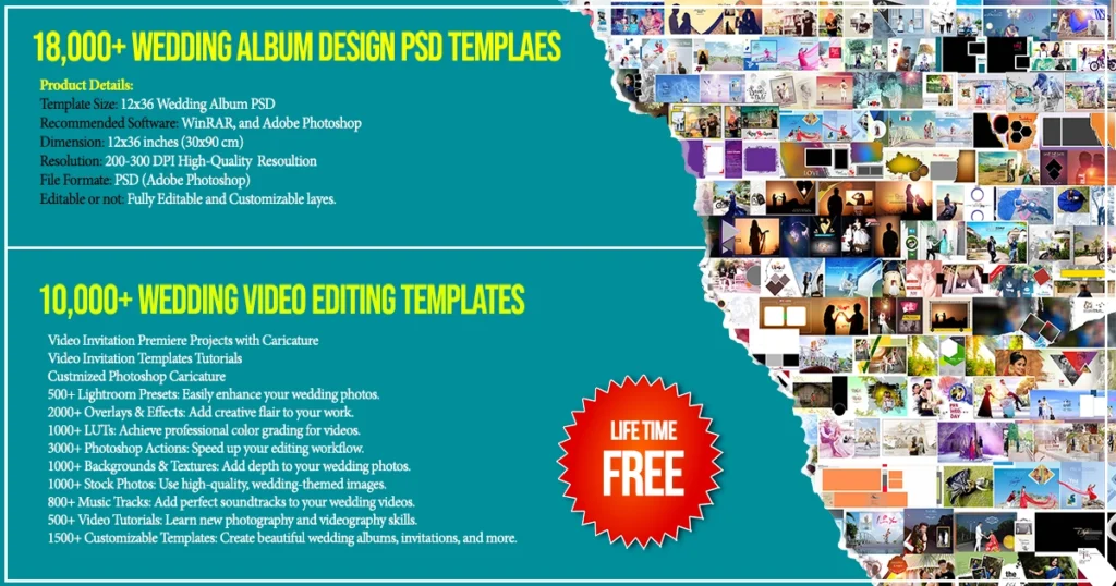 18000+ Wedding Album Design PSD Templates and 10000+ Video Edition Templates Mega Collections Free Download