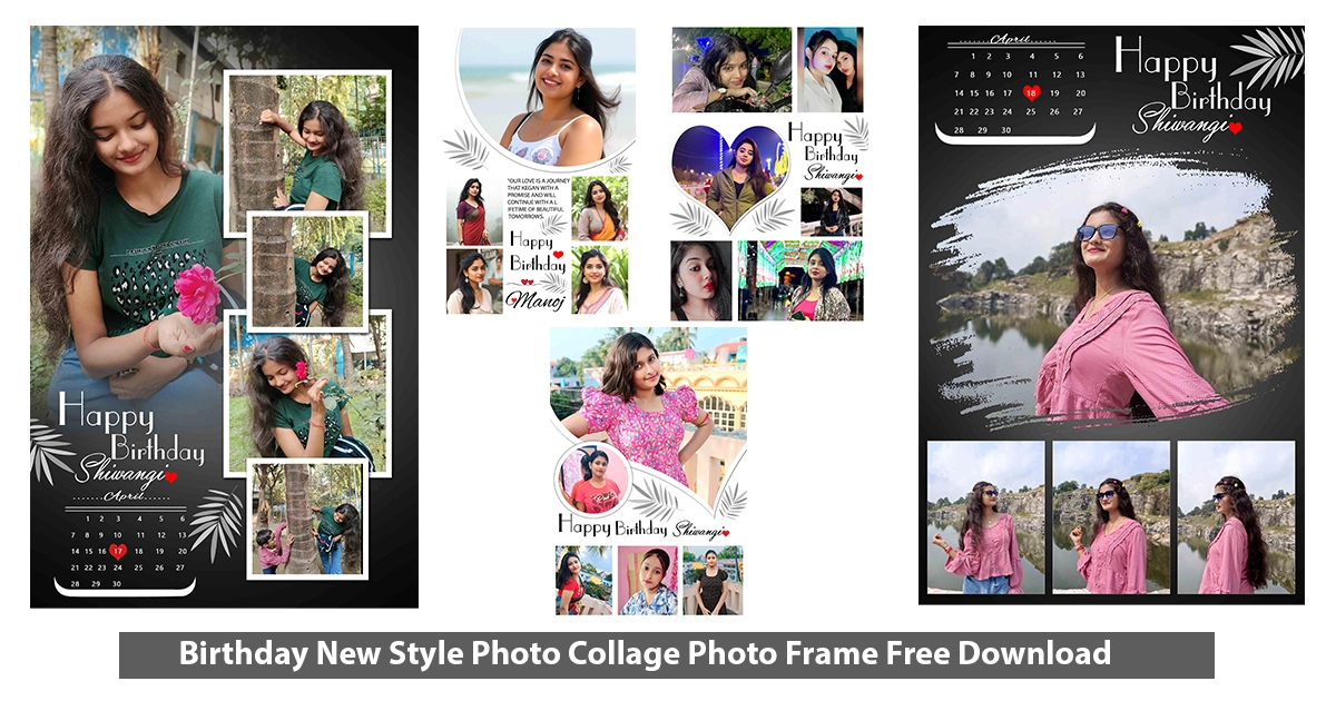 Birthday New Style Photo Collage Photo Frame Free Download