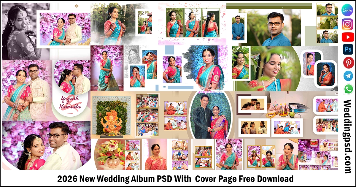 2026 New Wedding Album PSD With Cover Page Free Download