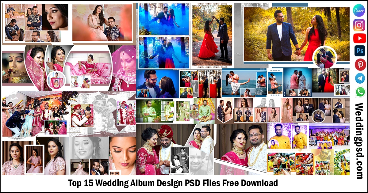 Top 15 Wedding Album Design PSD Files Free Download