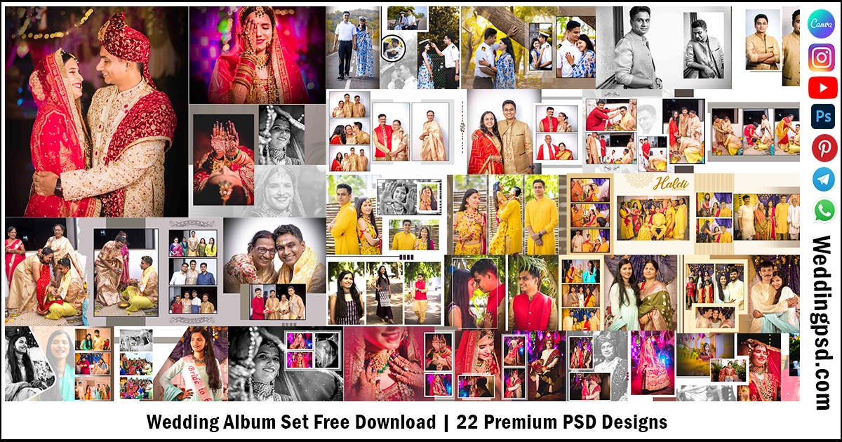 Wedding Album Set Free Download 22 Premium PSD Designs