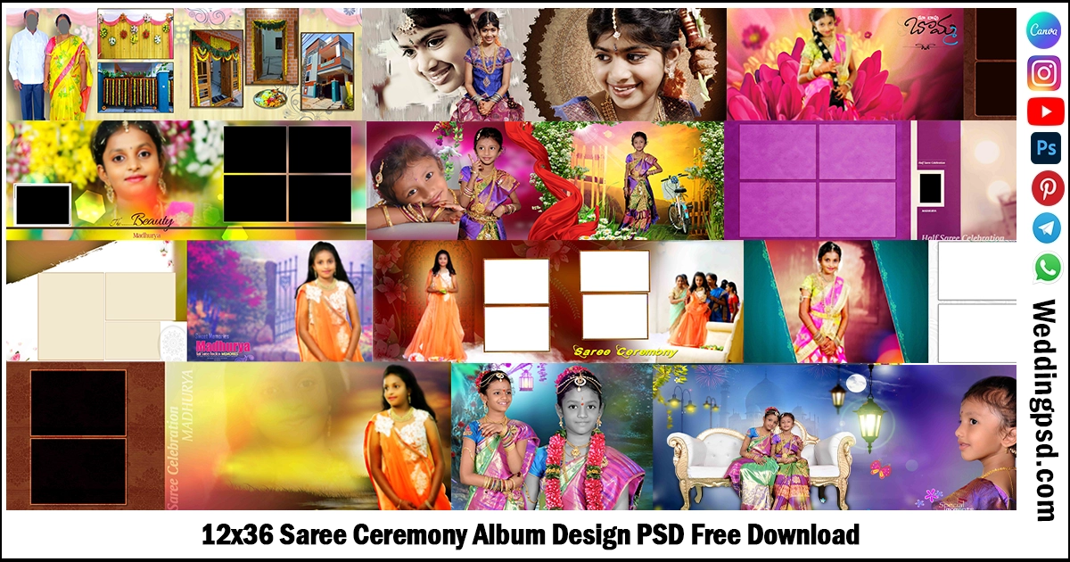 Saree Ceremony Album Design PSD Free Download