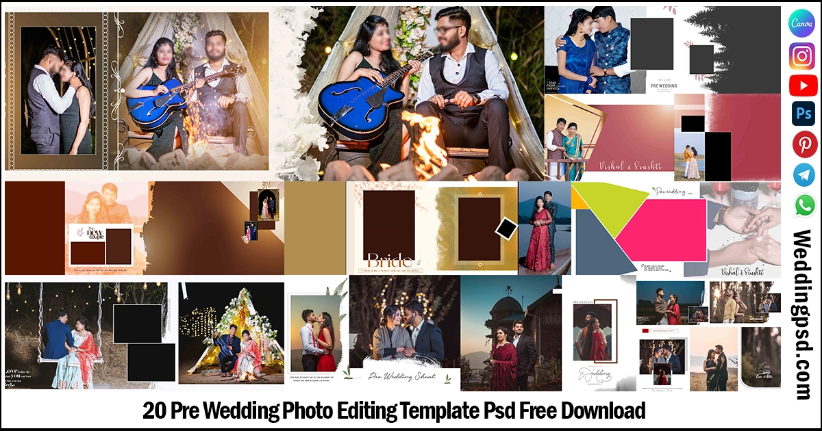 20 Pre Wedding Photo Editing Template Psd Free Download